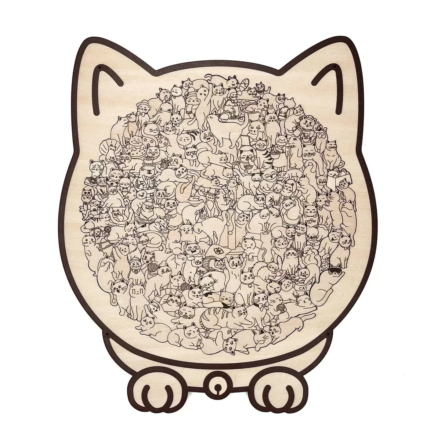 🥳2026 HOT SALE🥳💞50K+ SOLD!🐱🧩 50% OFF! 135‑Piece Cat Shaped Wooden Jigsaw – Morandi colours, artistic frame. Premium wood, calming & collectible. A gift for cat lovers! 🎨✨
