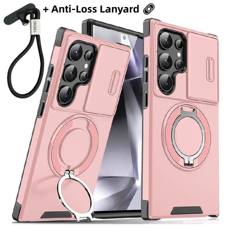 🥳2026 HOT SALE🥳💞50K+ SOLD!🎬🔥 50% OFF! 3-in-1 Magnetic Case for Samsung – Snap & Go Stand + Raised Camera Guard + Full Protection. Your all-in-one daily shield. 🛡️🧲
