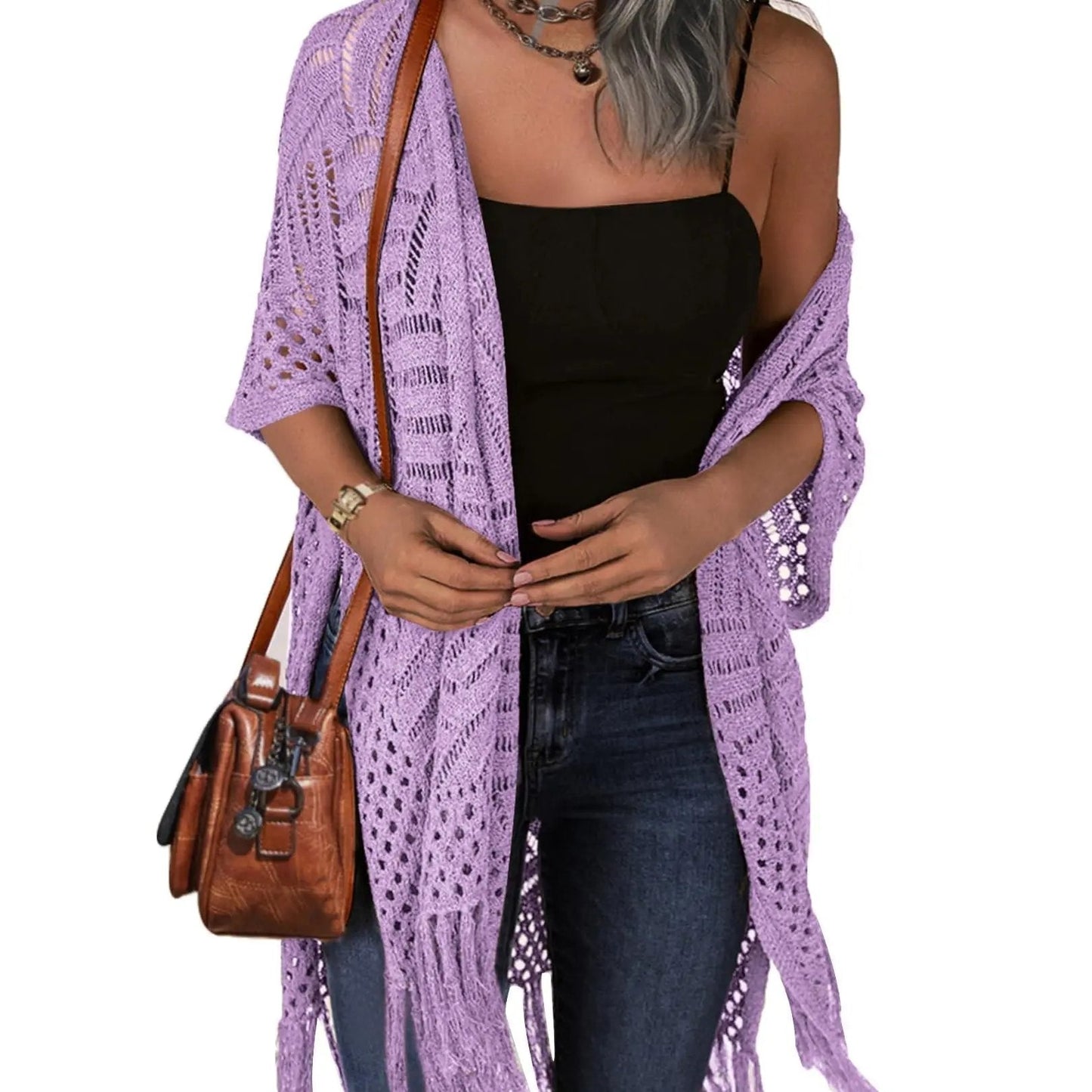🥳2026 HOT SALE🥳💞50K+ SOLD!🌸☀️ 50% OFF – Just £19.99! Oversized Knit Cardigan – Lightweight crochet tassel kimono for spring & summer. Breathable viscose‑nylon blend – no itch, no cling – layer over anything! 🧶✨