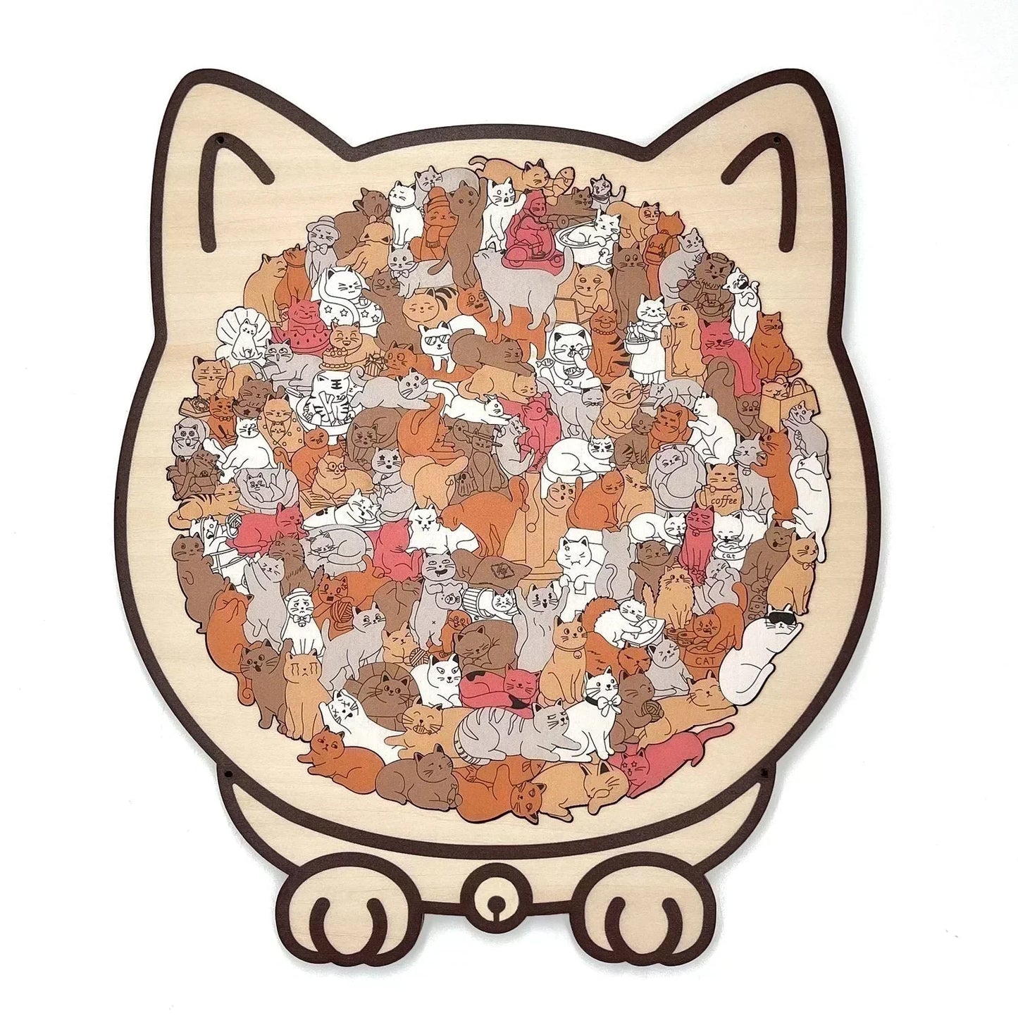 🥳2026 HOT SALE🥳💞50K+ SOLD!🐱🧩 50% OFF! 135‑Piece Cat Shaped Wooden Jigsaw – Morandi colours, artistic frame. Premium wood, calming & collectible. A gift for cat lovers! 🎨✨