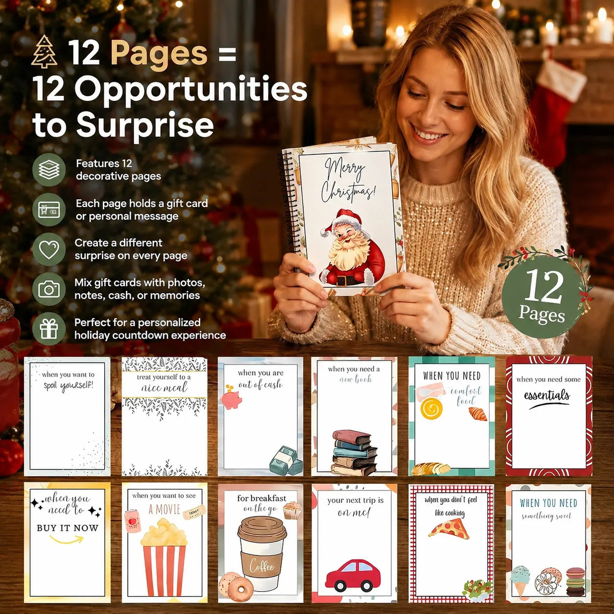 🥳2026 HOT SALE🥳💞50K+ SOLD! 🎅💌 50% OFF! Christmas Gift Card Holder Book – 12 pages of surprises, mix gift cards with photos & heartfelt messages. From £6.99 – a keepsake they’ll treasure! ❤️🎄