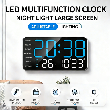 🥳2026 HOT SALE🥳💞50K+ SOLD!💥🕒 ❤️Crystal Clear Time, Modern Nordic Style. Large LED Digital Wall Clock – 50% OFF! 🏠🌟