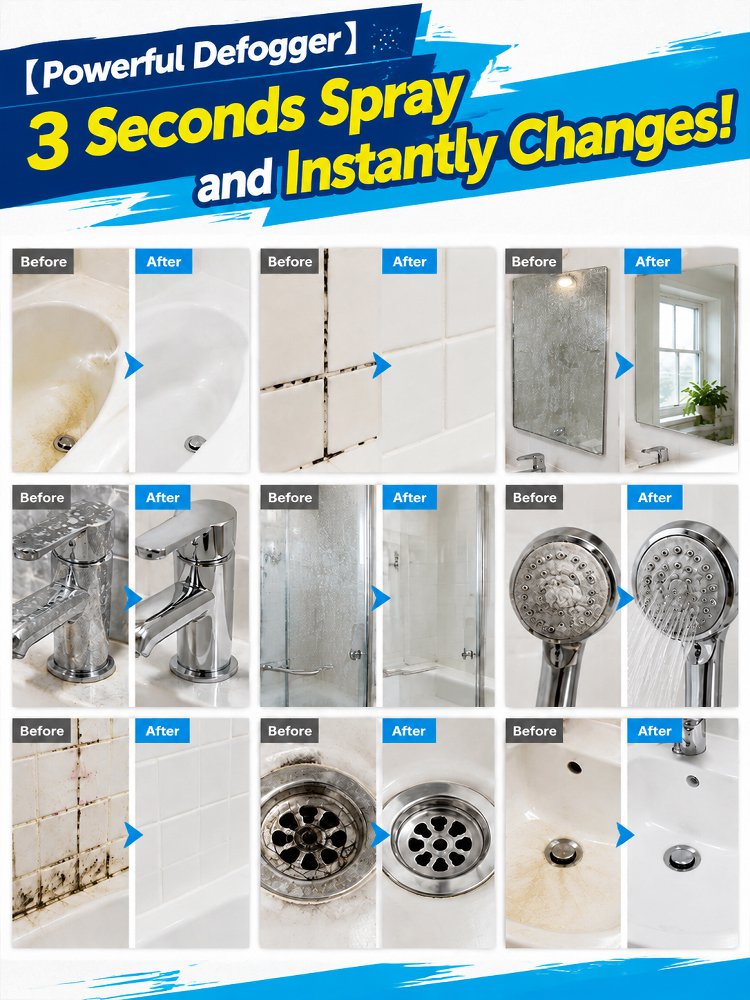 🥳2026 HOT SALE🥳💞50K+ SOLD! 🚿✨ 50% OFF! No-Scrub Bathroom Cleaning Spray – ultra-powerful stain removal in 3 seconds! Multifunctional, effortless clean for tiles, glass & more. 🧼💪