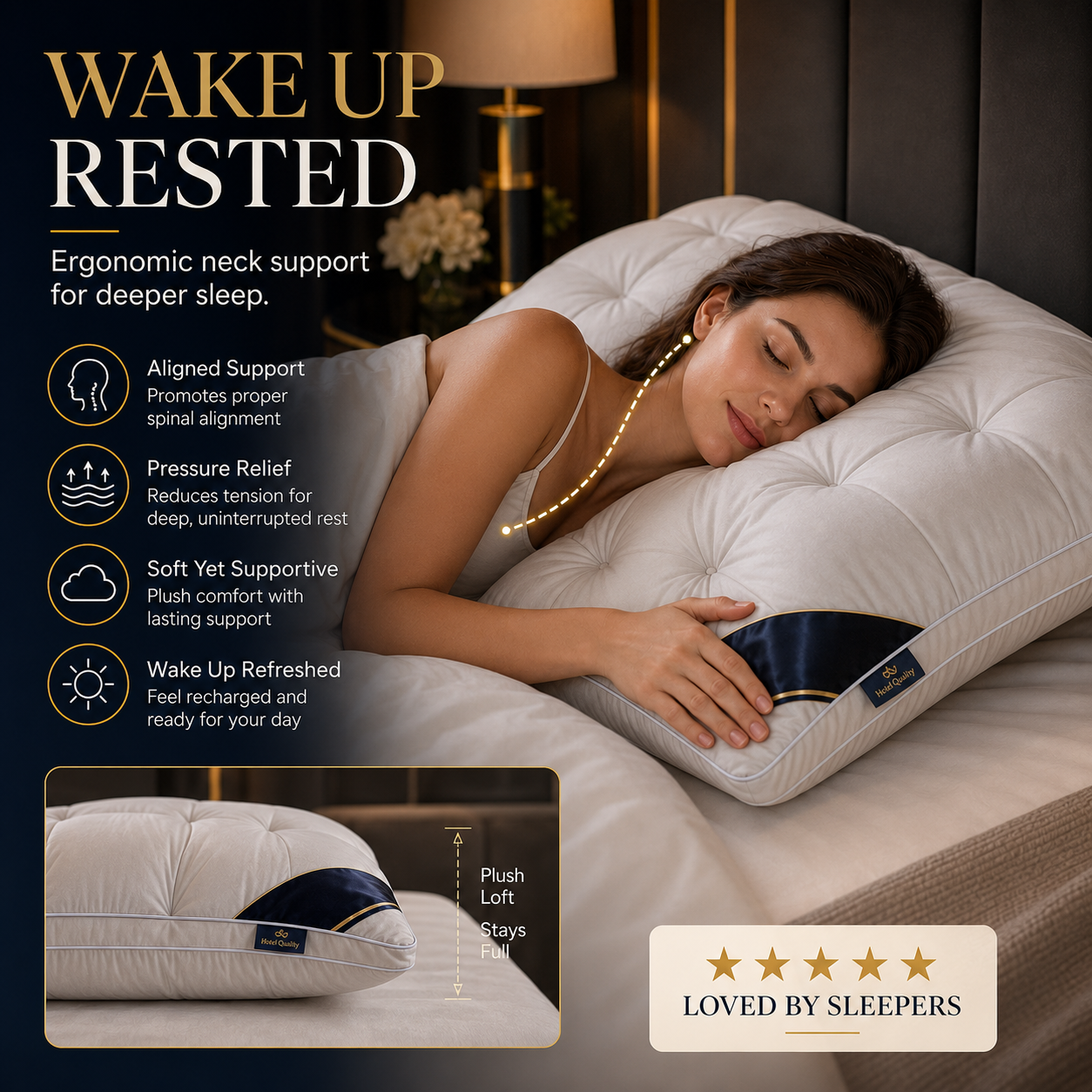🥳2026 HOT SALE🥳💞50K+ SOLD!🛏️✨ 50% OFF! Washable Ergonomic Neck Pillow – Breathable 3D stitching & soft memory foam. Supports natural neck curve – perfect for side & back sleepers! 💤🌟