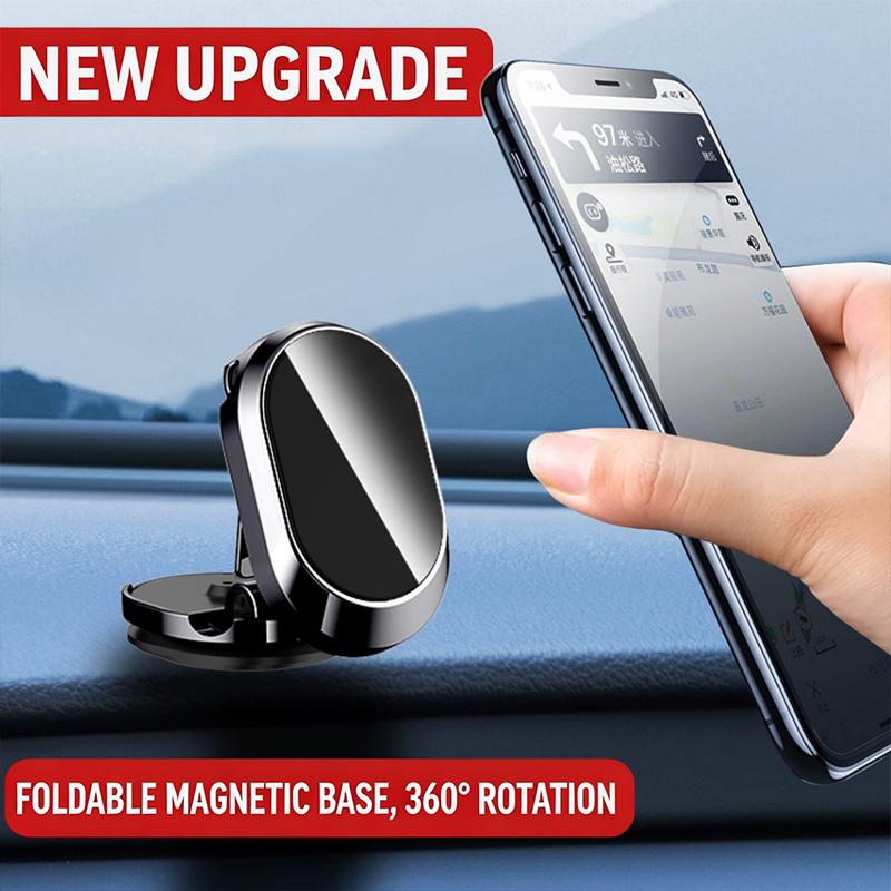 🥳2026 HOT SALE🥳💞50K+ SOLD! 🚗🛡️ Foldable Metal Magnetic Phone Holder – strong magnet holds phone steady, 360° rotation for perfect viewing angle. Keep your eyes on the road, not on your phone – safer driving starts here! 📱✅