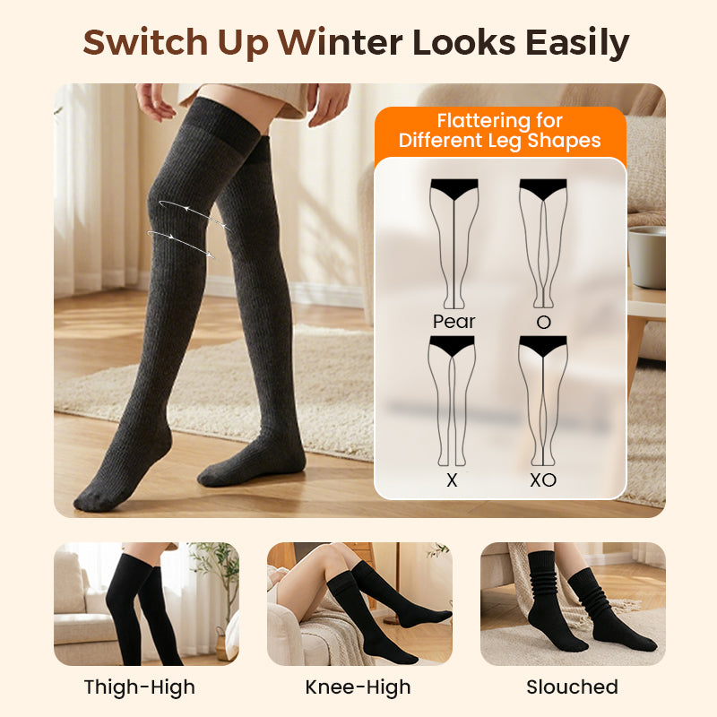 🔥🥳2026 HOT SALE🥳💞50K+ SOLD!🧦🤝✨ Classic Elegance, Effortless Wear | Soft & Stretchy Thigh High Socks❤️🔥🧦