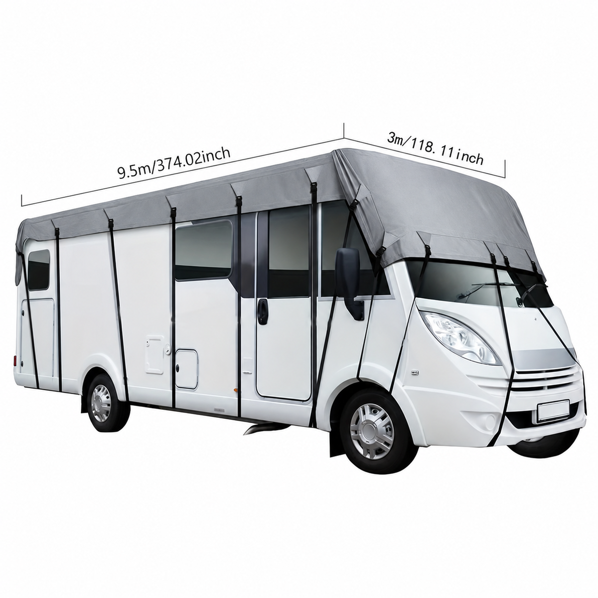 🥳2026 HOT SALE🥳💞50K+ SOLD! 🚐☔ 50% OFF! Caravan & Motorhome Roof Cover – 210D Oxford, silver-coated, adjustable straps & 2 tension straps. Protects roof from rain, leaves & costly repairs! 🛡️✅