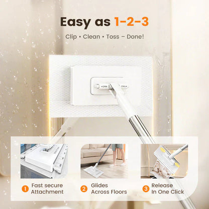 🔥2026 Hot Sale 50% OFF🔥Flat Mop with Stainless Steel Handle, come with Reusable Washable Mop Cloths🏆