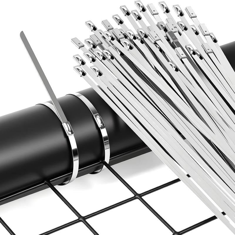 🥳2026 HOT SALE🥳💞50K+ SOLD!🛠️✨ 50% OFF! 304 Stainless Steel Zip Tie Set – 4X strength, weatherproof. Use for garden, garage, cables & more. Comes in assorted sizes. 📦🔨