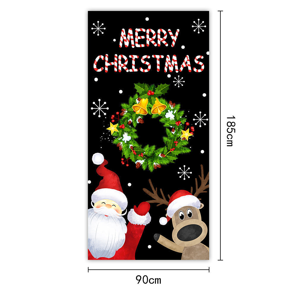 🥳2026 HOT SALE🥳💞50K+ SOLD! 🎄🚪 50% OFF! Christmas Front Door Decoration – 28-second install, washable & reusable fabric cover. Fits 35x79 inch door, indoor/outdoor. Easy holiday cheer! 🎅✨