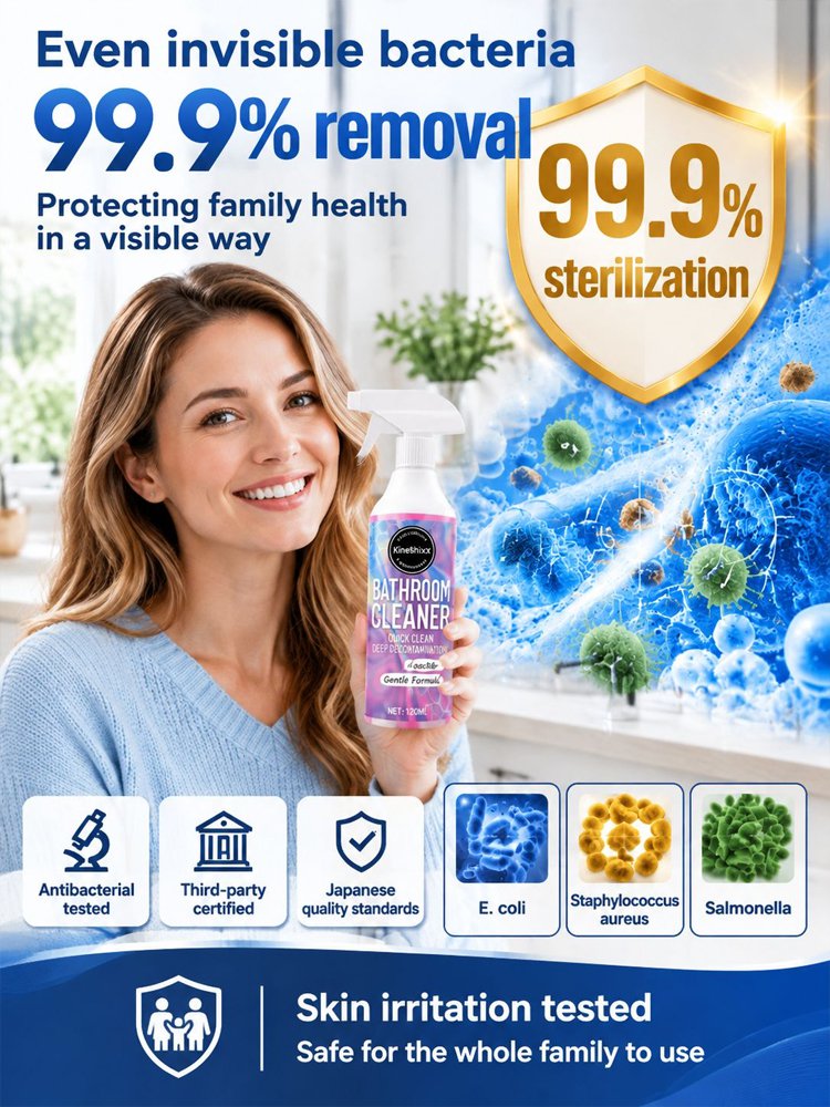 🥳2026 HOT SALE🥳💞50K+ SOLD! 🚿✨ 50% OFF! No-Scrub Bathroom Cleaning Spray – ultra-powerful stain removal in 3 seconds! Multifunctional, effortless clean for tiles, glass & more. 🧼💪
