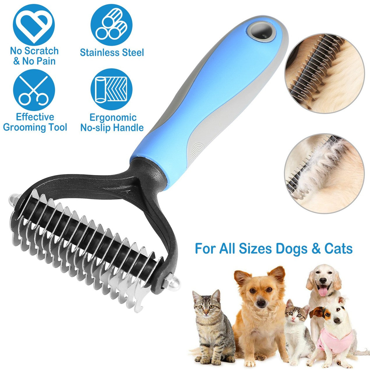 🥳2026 HOT SALE🥳💞50K+ SOLD!🔥💖 50% OFF! Gentle Deshedding Brush for Dogs & Cats – Sharp inner blades cut tangles, rounded tips protect skin. Ergonomic grip, easy to clean. Love the brush, hate the shedding. 🐈🌸