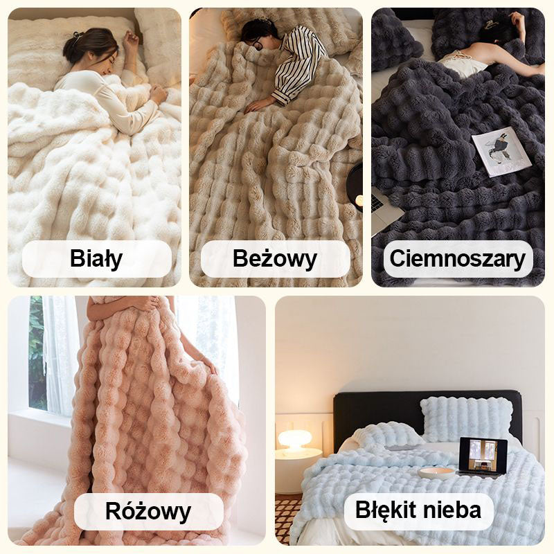 🥳2026 HOT SALE🥳💞50K+ SOLD! ☁️🎁 50% OFF! Luxury Double-Sided Fluffy Blanket – faux rabbit fur, naturally weighted, anti-allergic & machine washable. Wrap yourself in warmth & comfort – perfect for cosy nights! 🛋️💚