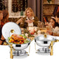 🥳2026 HOT SALE🥳💞50K+ SOLD! 🍽️🔥 50% OFF! Garvee 5QT Stainless Steel Chafing Dish – rust-resistant, gold finish, keeps food warm. Perfect for weddings, parties & buffets! ✨🛡️