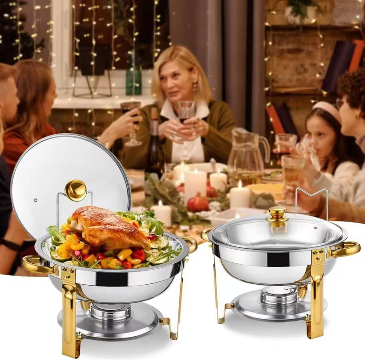 🥳2026 HOT SALE🥳💞50K+ SOLD! 🍽️🔥 50% OFF! Garvee 5QT Stainless Steel Chafing Dish – rust-resistant, gold finish, keeps food warm. Perfect for weddings, parties & buffets! ✨🛡️