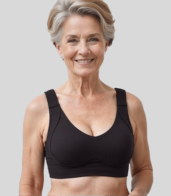 🥳2026 HOT SALE🥳💞50K+ SOLD!💖🌸 50% OFF! Subtle Striped Seamless Bra – Pushes back fat, natural lift. Breathable & moisture‑wicking. Feels like a hug! 👙💪