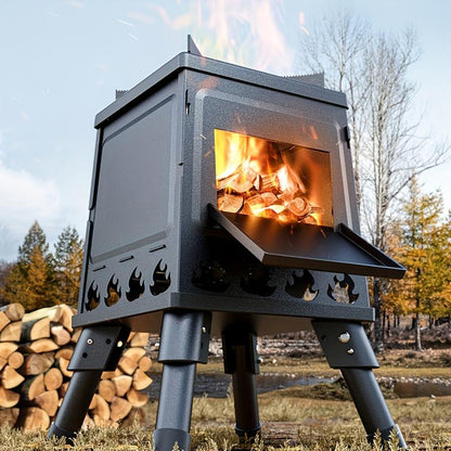 🥳2026 HOT SALE🥳💞50K+ SOLD! 🔥🏕️ 50% OFF! Portable Wood Burning Rocket Stove – 16 vent holes create super-efficient airflow, boils water in minutes. Heavy-duty cast iron holds heat – no more waiting around for a cuppa! ☕✨
