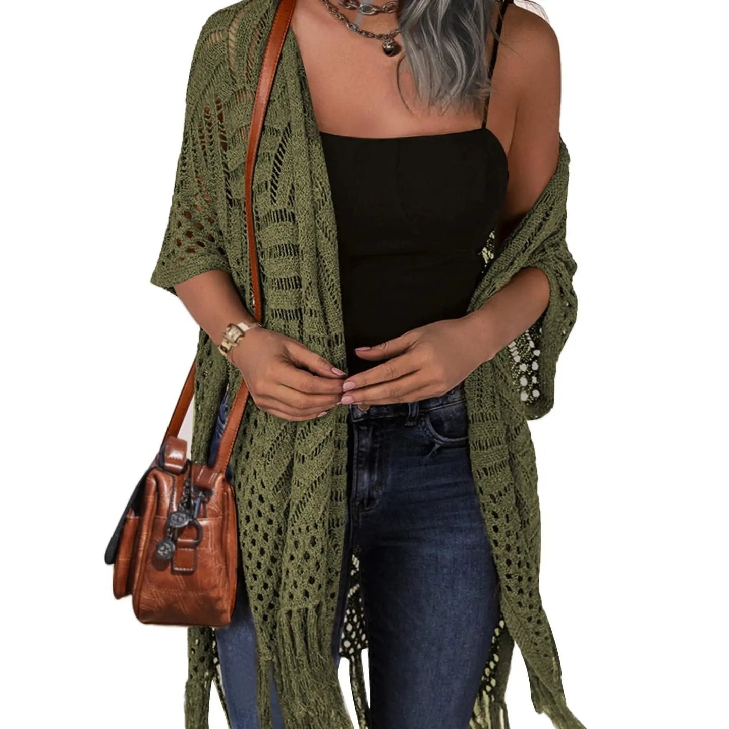 🥳2026 HOT SALE🥳💞50K+ SOLD!🌸☀️ 50% OFF – Just £19.99! Oversized Knit Cardigan – Lightweight crochet tassel kimono for spring & summer. Breathable viscose‑nylon blend – no itch, no cling – layer over anything! 🧶✨