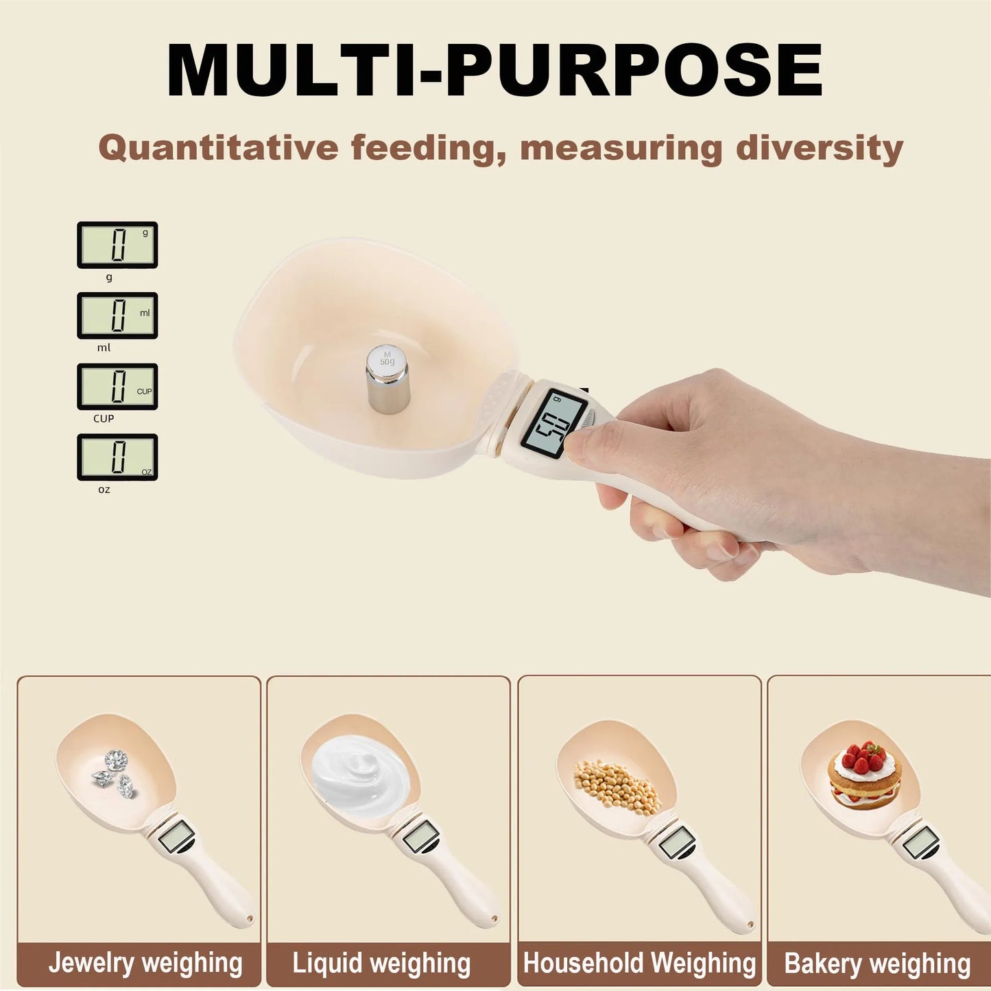 🥳2026 HOT SALE🥳💞50K+ SOLD!🥄🎂 One Smart Spoon for Everything. Measures Solids, Liquids, Powders – From Cooking to Pet Care. 🐕⚖️