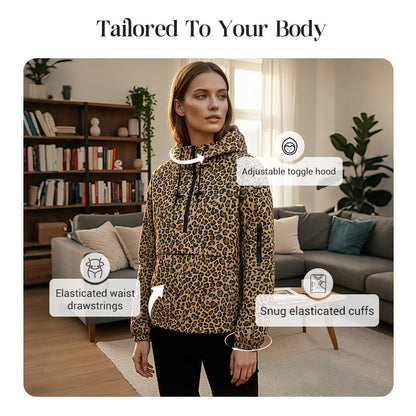 🥳2026 HOT SALE🥳💞50K+ SOLD!🦁👵50% OFF! Hooded Leopard Pullover – Perfect for chilly British days! Cosy hood keeps wind out, pocket warms hands. Soft, lightweight & easy to wear. 🍂☕