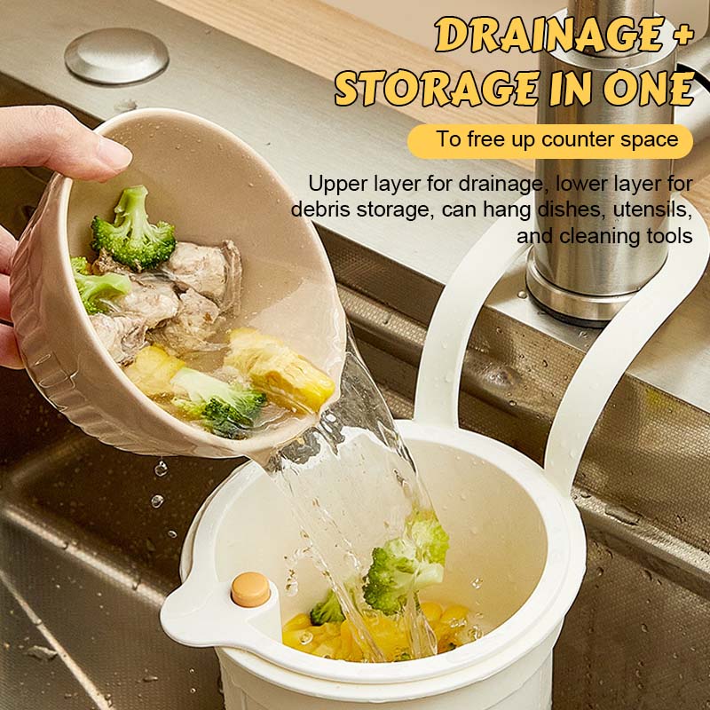 🥳2026 HOT SALE🥳💞50K+ SOLD!🚫💧 Stop Clogged Sinks for Good! Push-to-Empty Food Catcher Basket Half Price🧺✨