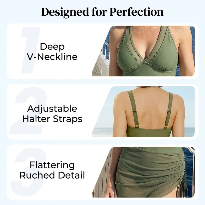 🥳2026 HOT SALE🥳💞50K+ SOLD!👵🏖️ 50% OFF! High Waisted Bikini Set with Swim Skirt – Gentle tummy control, flattering skirt coverage. Feel confident & comfortable by the water. 🌊🌸