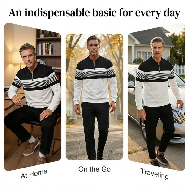 🥳2026 HOT SALE🥳💞50K+ SOLD!🌧️⏰ 50% OFF! Men's Casual 2-Piece Set – Your go-to for casual days! Soft fleece lining, easy pull-on pants. Street style meets everyday comfort. Perfect for unpredictable British weather. 👖👕