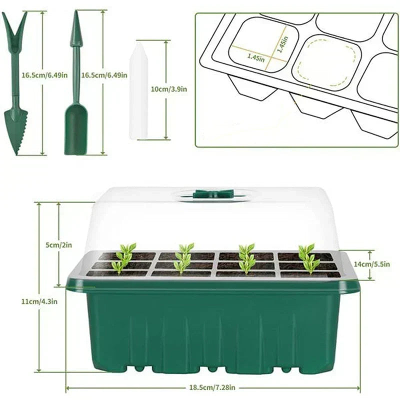 🥳2026 HOT SALE🥳💞50K+ SOLD! 🎉🌱 50% OFF! Seed Starter Trays with Grow Light – adjustable humidity, clear view & ventilation. Grow strong seedlings faster! 🛡️✅