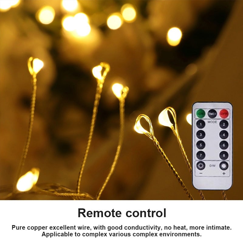 🥳2026 HOT SALE🥳💞50K+ SOLD! 🎄✨ 50% OFF! Copper Wire Firecracker Light String – soft warm glow, 8 lighting modes, flexible & shapeable, waterproof. Perfect for holiday décor, parties & cosy evenings! 🎁💚