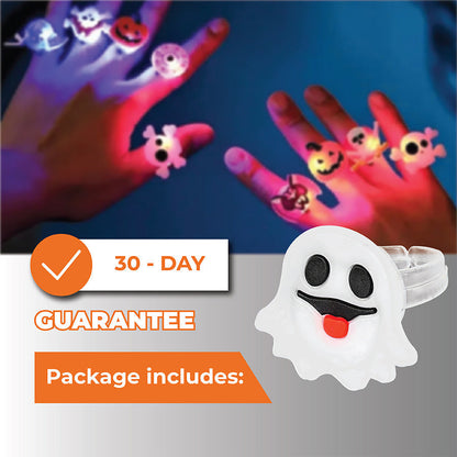 🥳2026 HOT SALE🥳💞50K+ SOLD!🎃👻 50% OFF! LED Halloween Glowing Ring – 50pcs assorted set, no repeats! Pumpkin, ghost, skull & bat shapes. Flash red & blue – perfect for trick-or-treat! 🎁✨