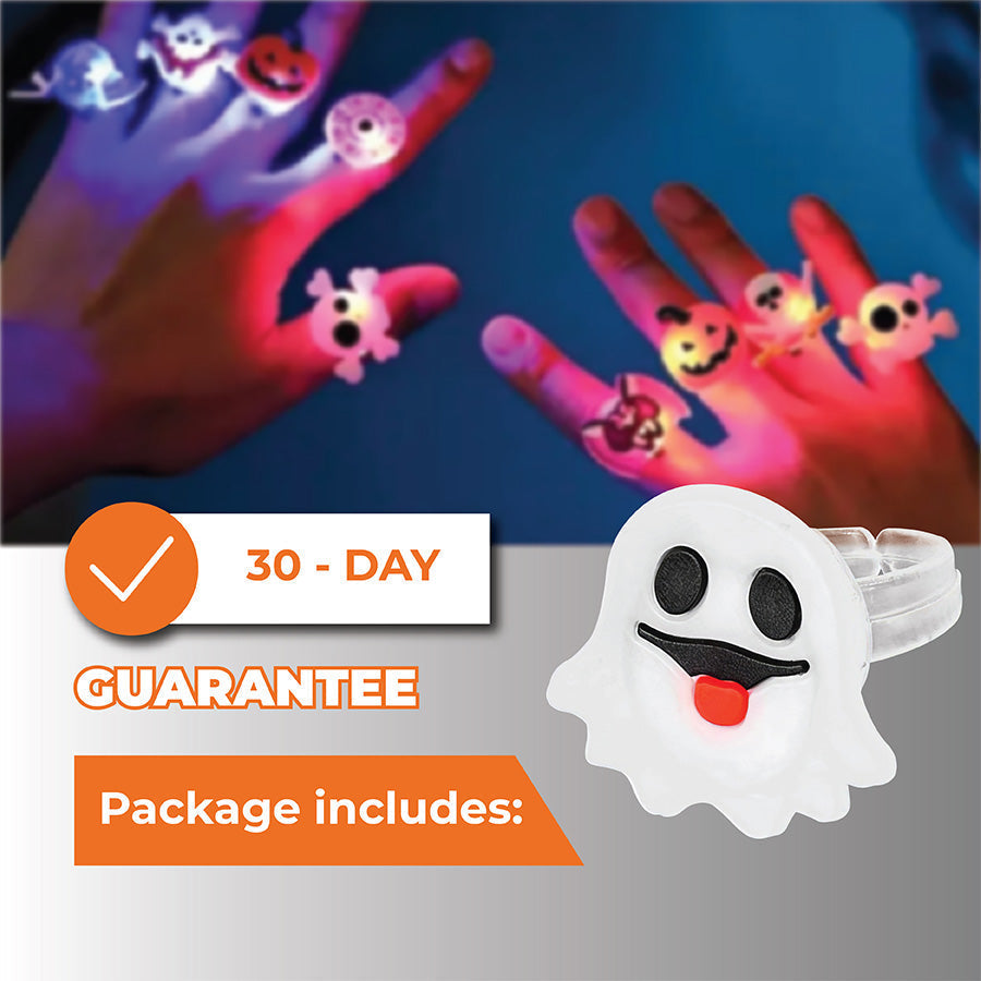 🥳2026 HOT SALE🥳💞50K+ SOLD!🎃👻 50% OFF! LED Halloween Glowing Ring – 50pcs assorted set, no repeats! Pumpkin, ghost, skull & bat shapes. Flash red & blue – perfect for trick-or-treat! 🎁✨