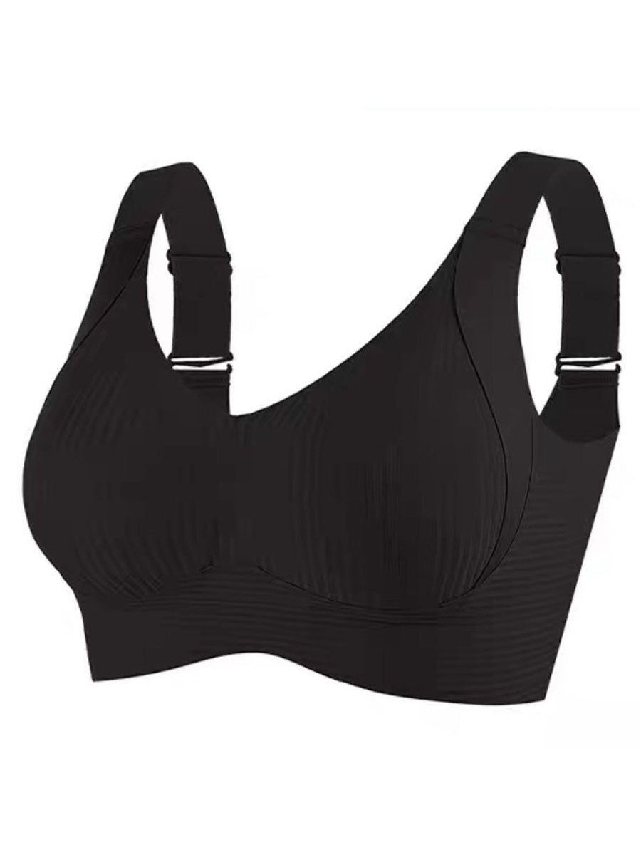 🥳2026 HOT SALE🥳💞50K+ SOLD!💖🌸 50% OFF! Subtle Striped Seamless Bra – Pushes back fat, natural lift. Breathable & moisture‑wicking. Feels like a hug! 👙💪