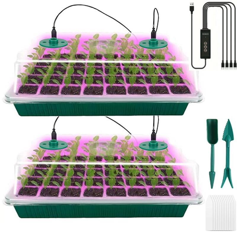 🥳2026 HOT SALE🥳💞50K+ SOLD! 🎉🌱 50% OFF! Seed Starter Trays with Grow Light – adjustable humidity, clear view & ventilation. Grow strong seedlings faster! 🛡️✅