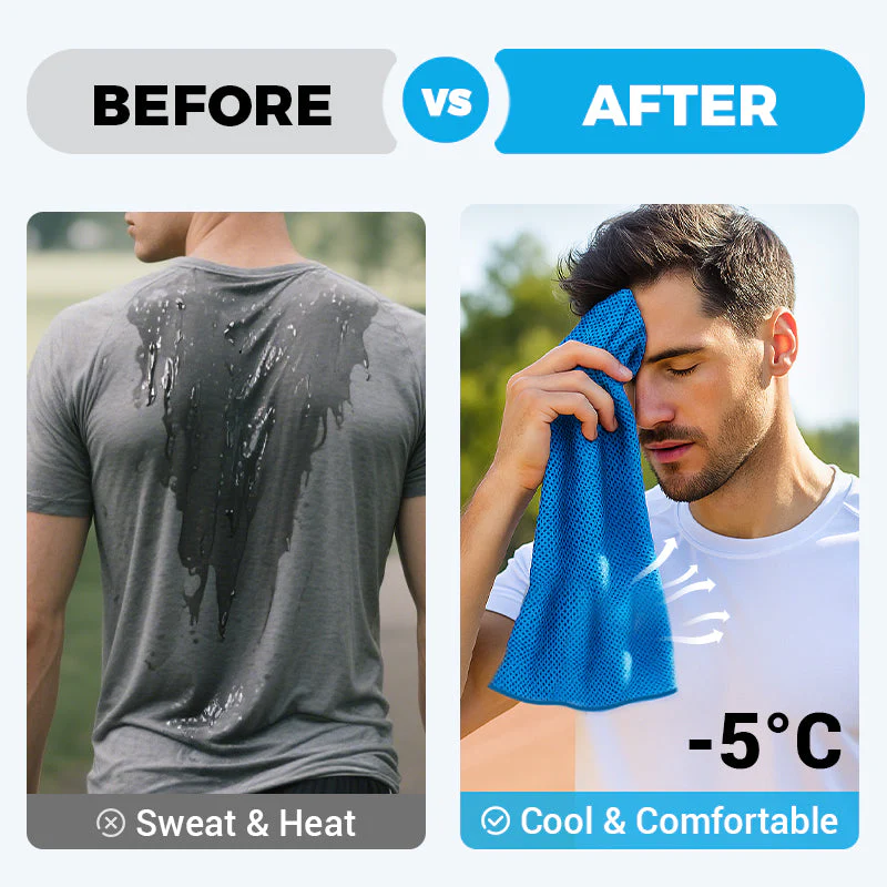 🥳2026 HOT SALE🥳💞50K+ SOLD!❄️⛲Buy One, Get One Free! Cooling Towel – Just snap & go. Soft, breathable & reusable. Stay cool anywhere – gym, walk, or beach. 🏖️✨