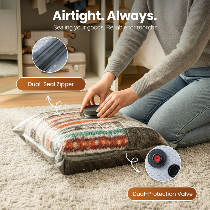 🥳2026 HOT SALE🥳💞50K+ SOLD!👵🧳 50% OFF! Cordless Vacuum Storage Set – 15 bags, 140L/min pump. Shrinks clothes, saves space. Waterproof & reusable. Holiday essential. 🎒⚡
