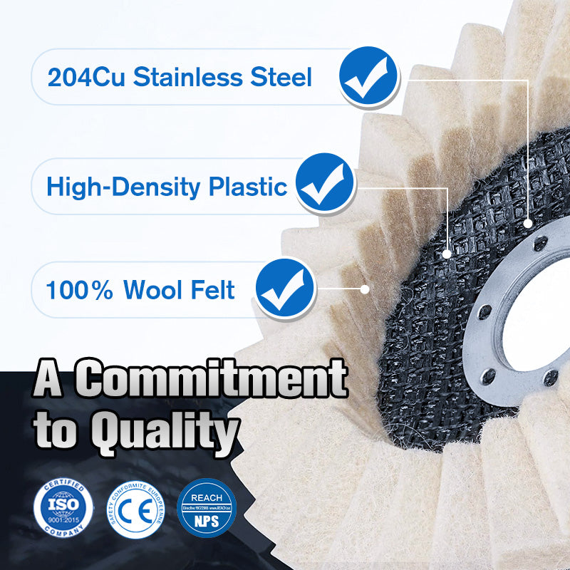 🥳2026 HOT SALE🥳💞50K+ SOLD!🏆⚡ Gentle Power for a Flawless Shine. Professional Wool Felt Flap Discs – NOW 50% OFF! 💎🔧