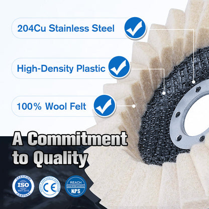 🥳2026 HOT SALE🥳💞50K+ SOLD!🏆⚡ Gentle Power for a Flawless Shine. Professional Wool Felt Flap Discs – NOW 50% OFF! 💎🔧