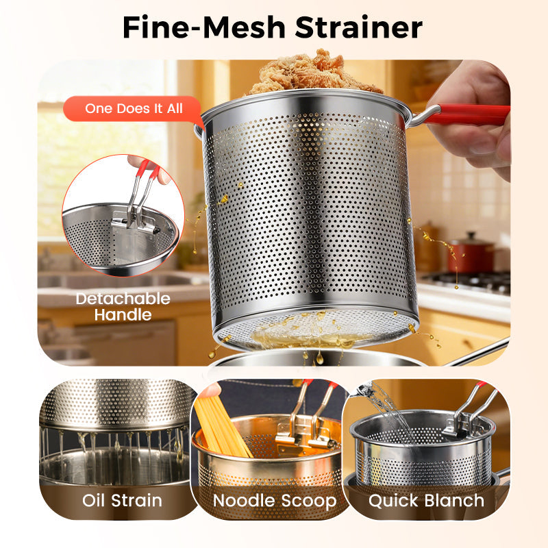 🥳2026 HOT SALE🥳💞50K+ SOLD! 🍳✨ 50% OFF! 5-in-1 Multi-Purpose Cook Pot – Fry, boil, steam & strain in one pot. 304 stainless steel, durable & versatile – crispy chicken made easy! 🔥🍗