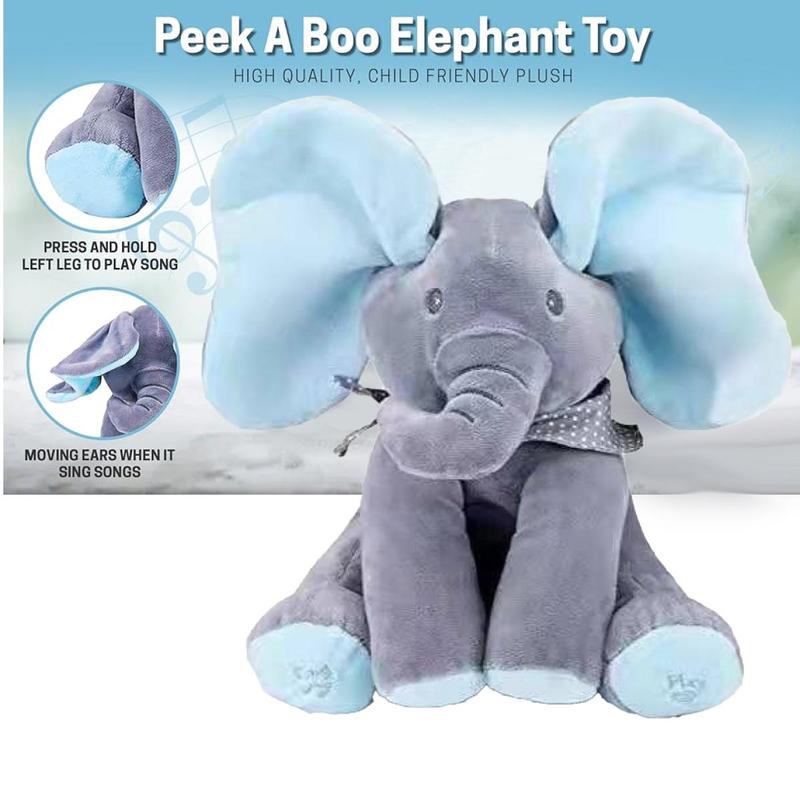 🥳2026 HOT SALE🥳💞50K+ SOLD! 🐘🎶 50% OFF! Peek-A-Boo Singing Elephant Plush – sings, flaps ears & plays peek-a-boo. Soft, safe & interactive for babies & toddlers. Perfect gift! 👶💚