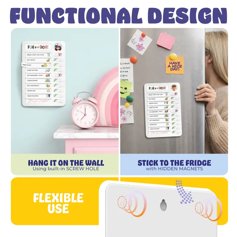 🥳2026 HOT SALE🥳💞50K+ SOLD! 📅🧲 50% OFF! Magnetic Dry-Erase Routine & Chore Board – 120 cards, sliding trackers, wall mount. Make daily routines clear, visual & easy to follow! ✅🏠