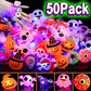 🥳2026 HOT SALE🥳💞50K+ SOLD!🎃👻 50% OFF! LED Halloween Glowing Ring – 50pcs assorted set, no repeats! Pumpkin, ghost, skull & bat shapes. Flash red & blue – perfect for trick-or-treat! 🎁✨