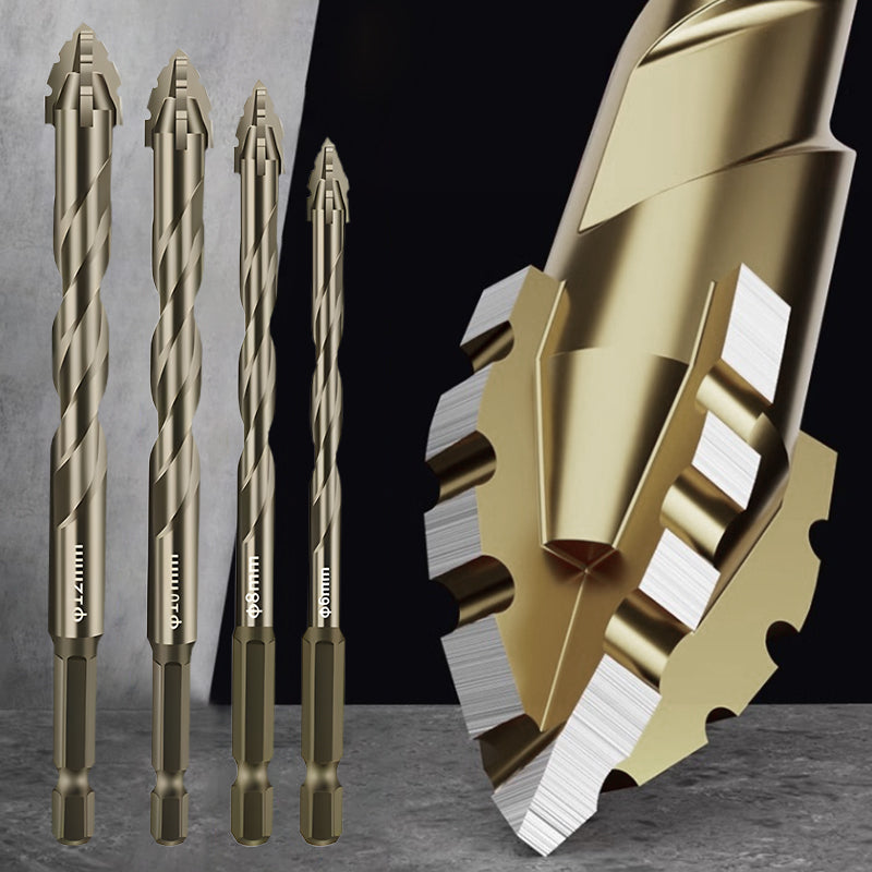 🥳2026 HOT SALE🥳💞50K+ SOLD!⚙️🌀 50% OFF! 4-Flute Serrated Drill Bit Kit – Eccentric tip, high-strength alloy. Fast drilling, long life. Your workshop upgrade. 🏠🕊️