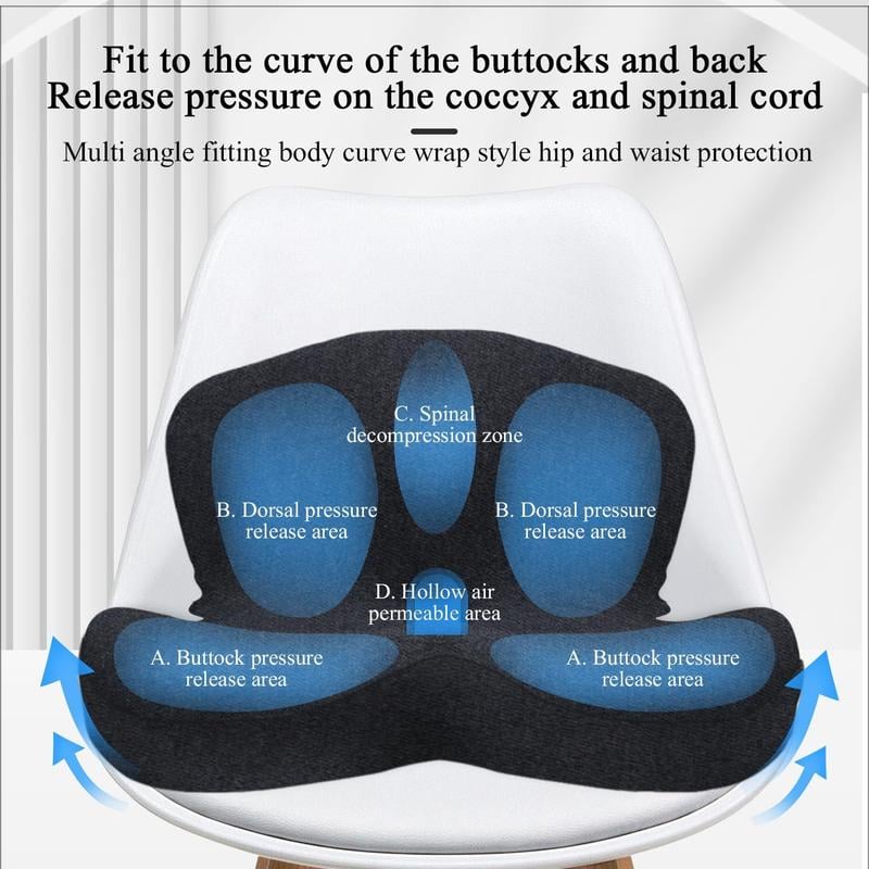 🥳2026 HOT SALE🥳💞50K+ SOLD! 🚗💺 50% OFF! Memory Foam Car Seat Cushion – orthopedic relief for tailbone & sciatica, breathable 3D mesh, anti-slip base. For cars, office & gaming chairs! 🛡️✅