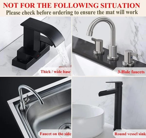 🥳2026 HOT SALE🥳💞50K+ SOLD! 💦🚰 Faucet Splash Guard & Draining Mat – stops water splashing on countertops. 5° slope drains instantly, keeps sink area dry & mould-free. Fits most faucets! 🧼✅