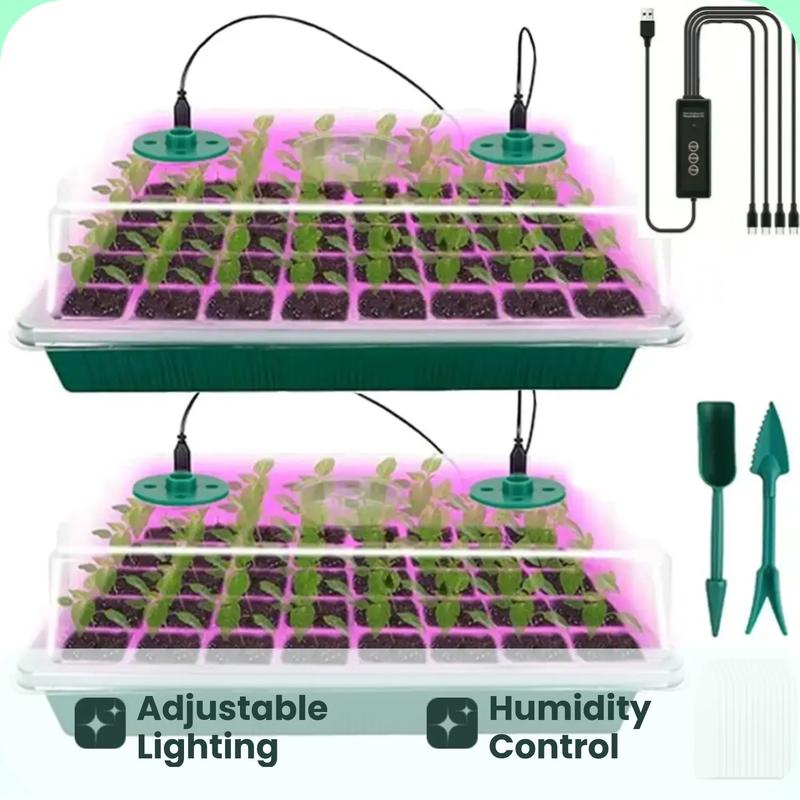🥳2026 HOT SALE🥳💞50K+ SOLD! 🎉🌱 50% OFF! Seed Starter Trays with Grow Light – adjustable humidity, clear view & ventilation. Grow strong seedlings faster! 🛡️✅