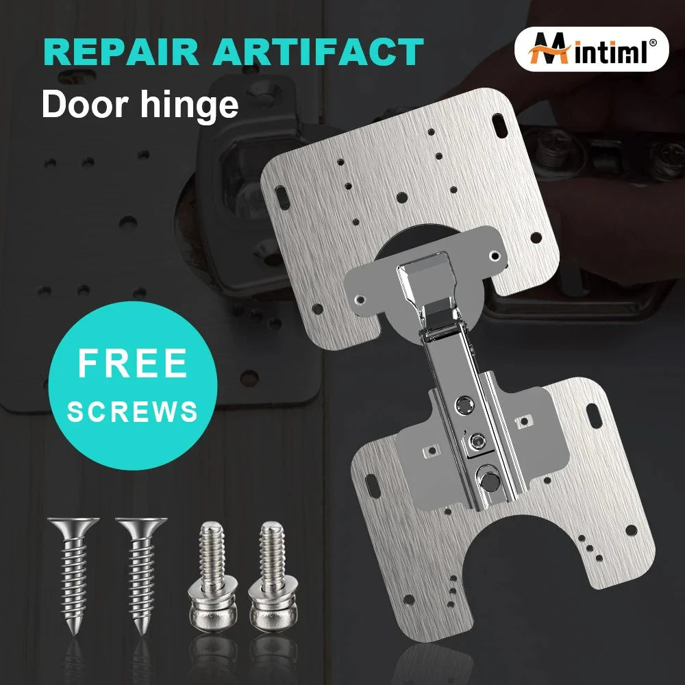 🥳2026 HOT SALE🥳💞50K+ SOLD! 🔧🚪 Hinge Repair Plate – fixes loose, broken cabinet hinges fast. Stainless steel plate reinforces stress points – no more sagging doors! Easy DIY install, includes screws. 💪✅