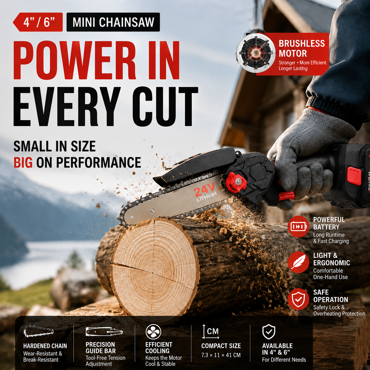 🥳2026 HOT SALE🥳💞50K+ SOLD! 🔋⚡ 50% OFF! Brushless Portable Mini Saw – Powerful motor, long-lasting battery & lightweight ergonomic design. Perfect for pruning, firewood & yard work – safe & efficient! 🌳✨