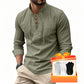 🥳2026 HOT SALE🥳💞50K+ SOLD!👔🧥 50% OFF! Men's Casual Lace-Up Shirt – Smart in seconds! No-tie modern collar, soft breathable cotton. Effortless style for coffee dates or Sunday roasts. ☕👴