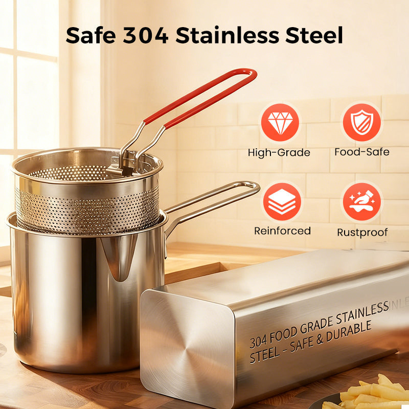 🥳2026 HOT SALE🥳💞50K+ SOLD! 🍳✨ 50% OFF! 5-in-1 Multi-Purpose Cook Pot – Fry, boil, steam & strain in one pot. 304 stainless steel, durable & versatile – crispy chicken made easy! 🔥🍗