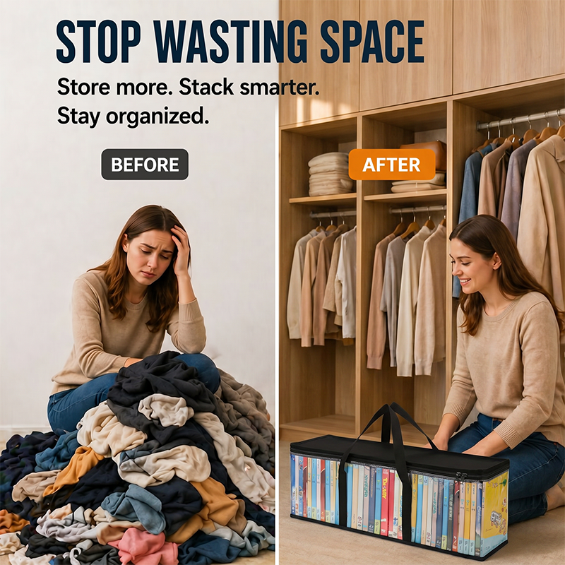 🥳2026 HOT SALE🥳💞50K+ SOLD!📦👕 50% OFF! Heavy‑Duty Clear Storage Bag – Thick PVC, reinforced handles. See inside at a glance. Perfect for clothes & moving. 🧺✨
